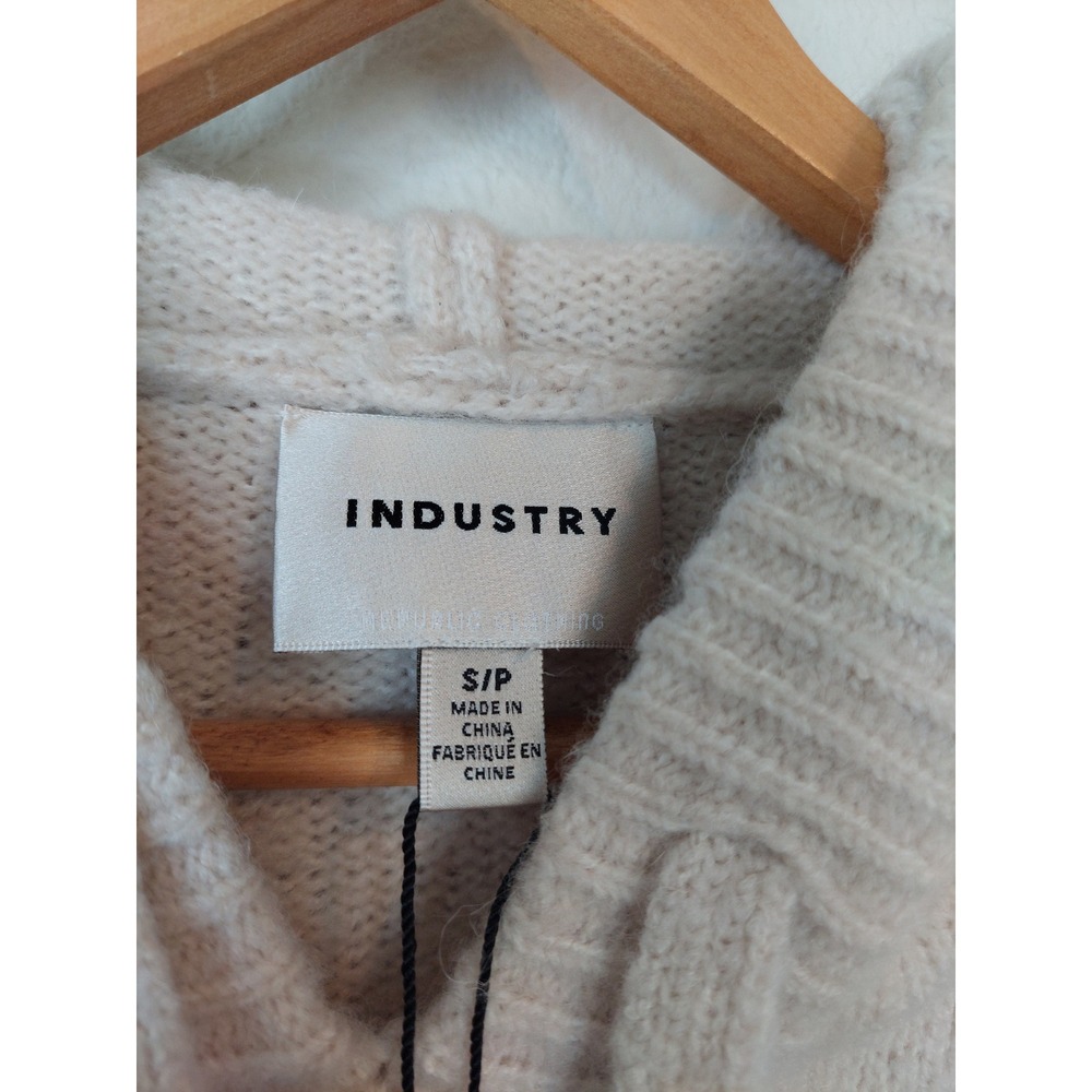 Industry Republic Cream Alpaca Blend Oversized Knit Hoodie Sweater Size S/P NWT - Picture 3 of 9